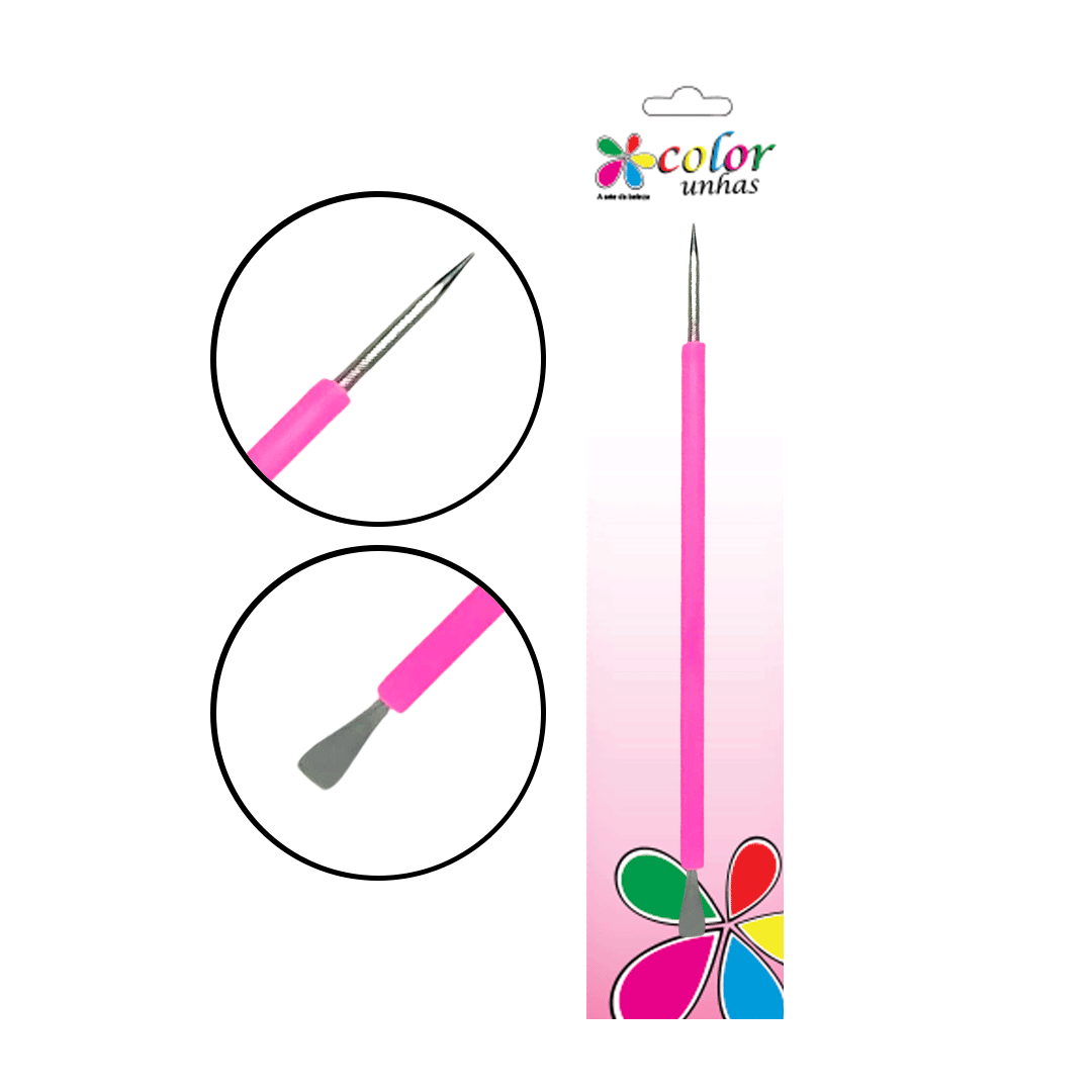 INOX - AFASTADOR DE CUTICULA C/ PALITO SILICONE