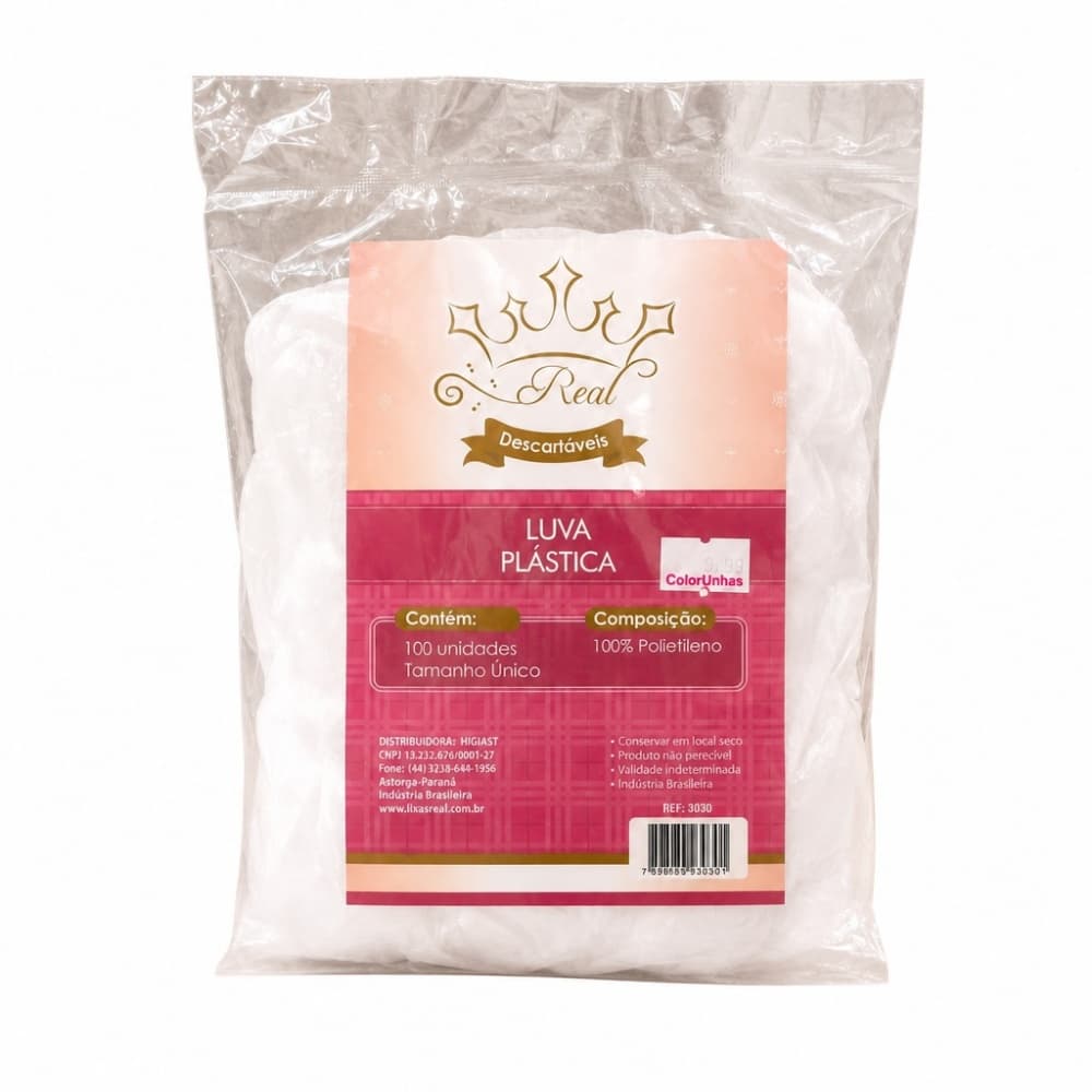 LUVA PLASTICA REAL 100UN