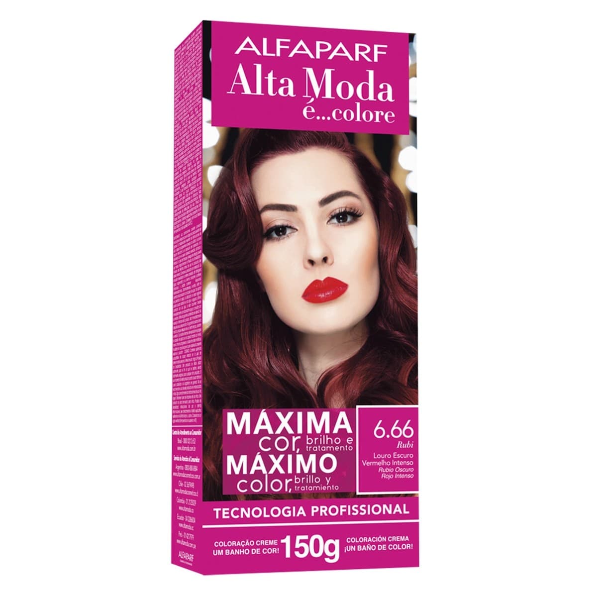 TINTURA ALFAPARF ALTA MODA 6.66 - RUBI LOURO ESCURO VERMELHO INTENSO
