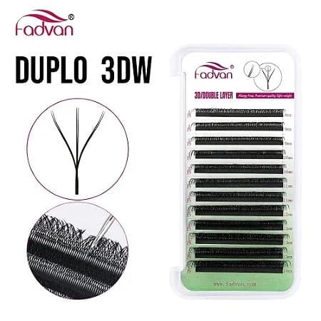 Cílios Fadvan 3D duplo 0.07D 8-14mm mix