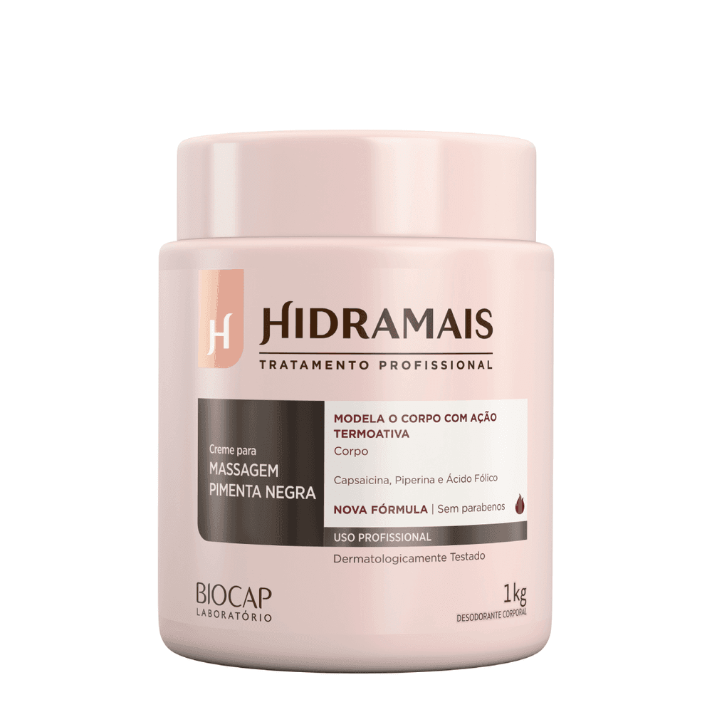 CREME PARA MASSAGEM PIMENTA NEGRA 1KG HIDRAMAIS