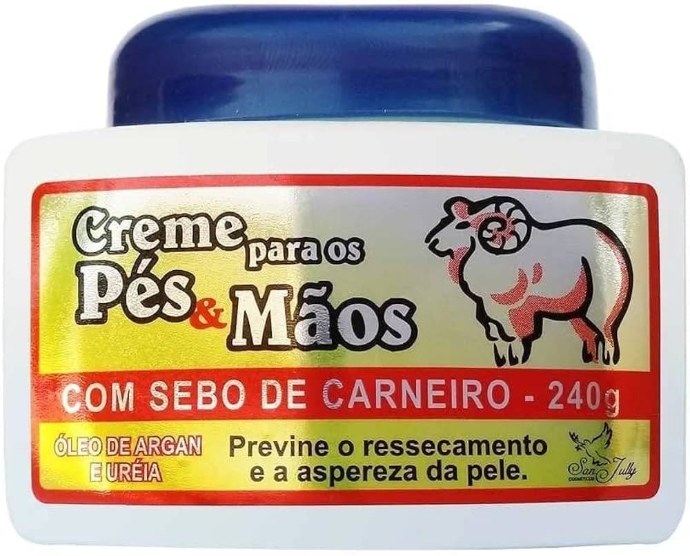 CREME PARA OS PÉS E MÃOS COM SEBO DE CARNEIRO