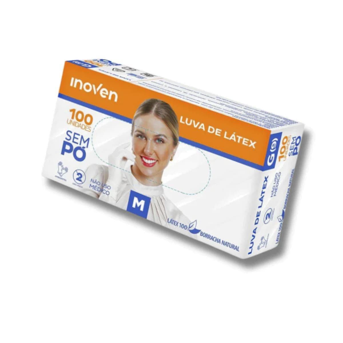 CAIXA DE LUVA INOVEN LATEX SEM PÓ 100UN- M