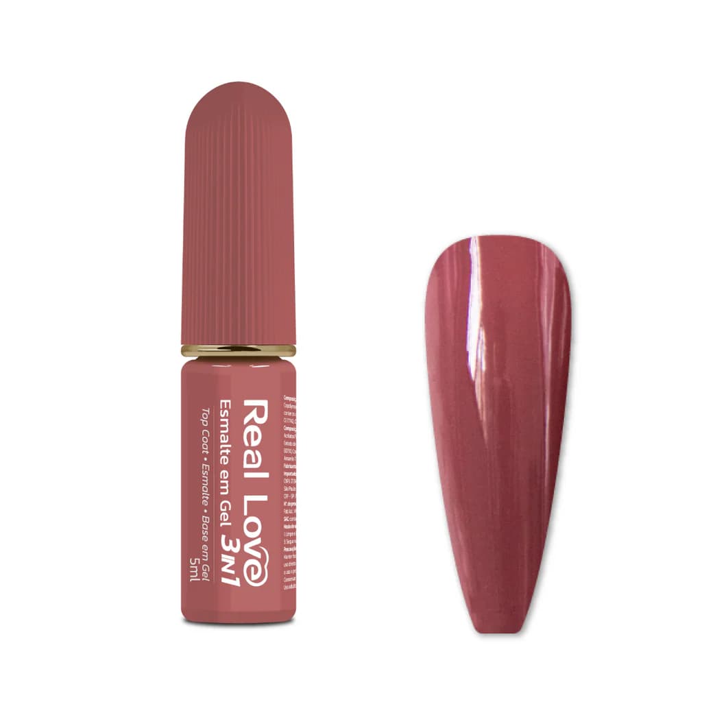 ESMALTE EM GEL REAL LOVE 3 em 1 TOP COAT/ESMALTE/BASE- 037
