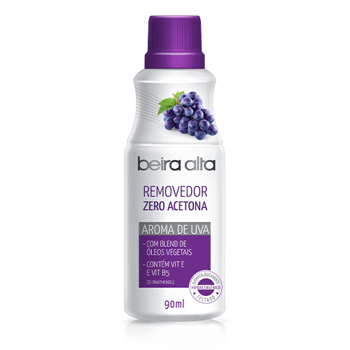 REMOVEDOR ZERO ACETONA BEIRA ALTA UVA 90ML