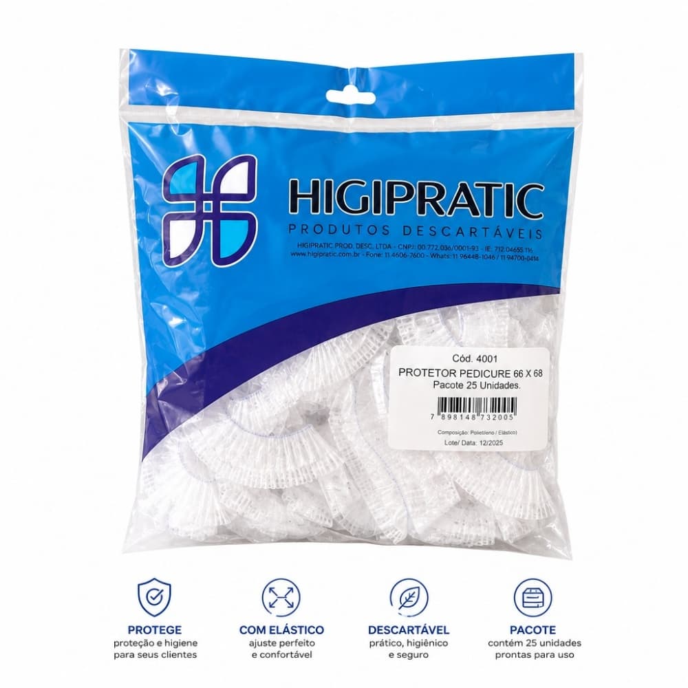 PROTETOR DE BACIA HIGIPRATIC PEDICURE C/25