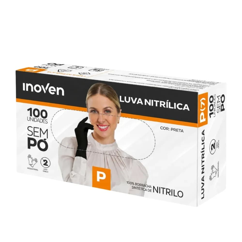 CAIXA DE LUVA INOVEN NITRILICA SEM PÓ 100UN- P