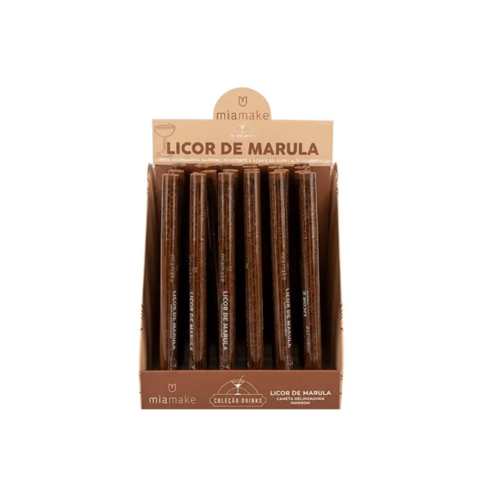 LICOR DE MARULA CANETA DELINEADORA MARROM - MIA MAKE