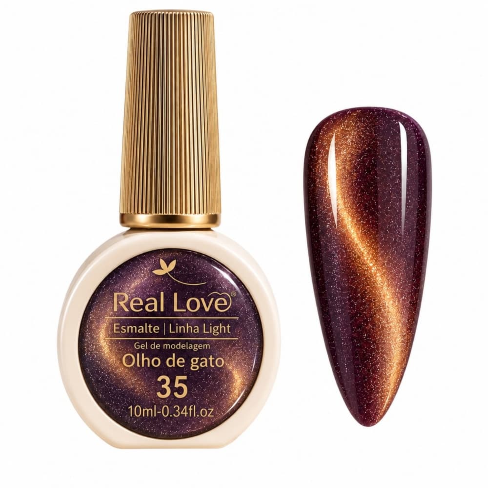 ESMALTE EM GEL OLHO DE GATO BRILHANTE - 35 REAL LOVE