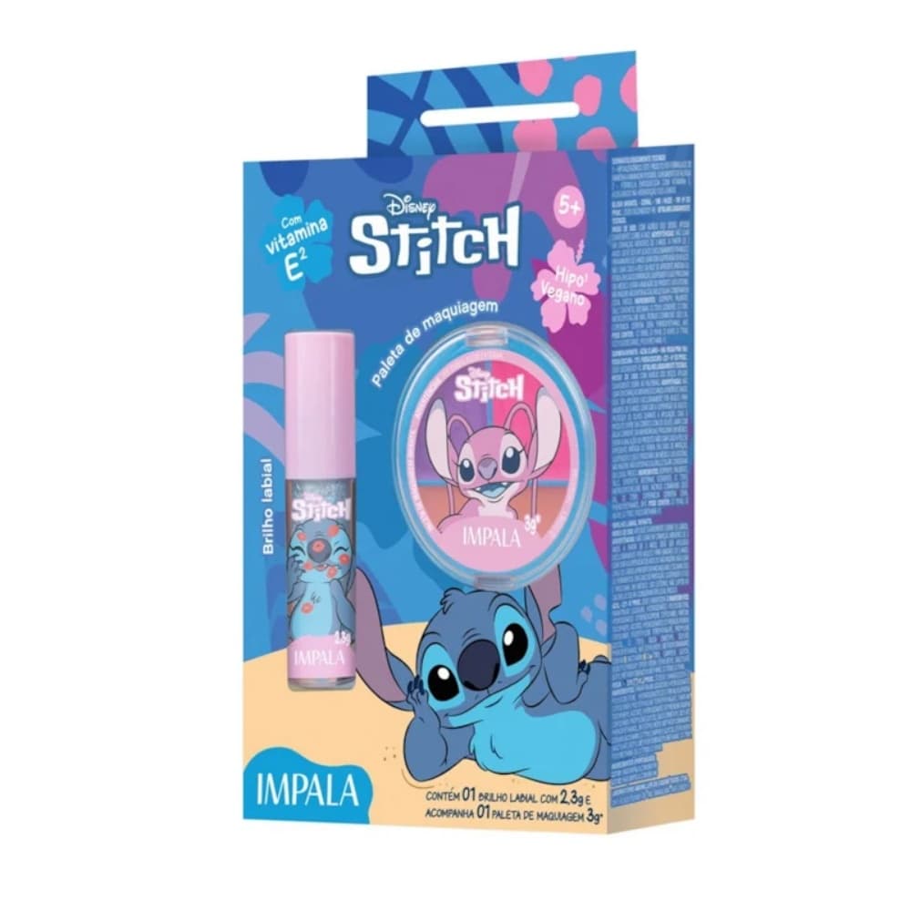 KIT INFANTIL STITCH - MAQUIAGEM + BRILHO LABIAL