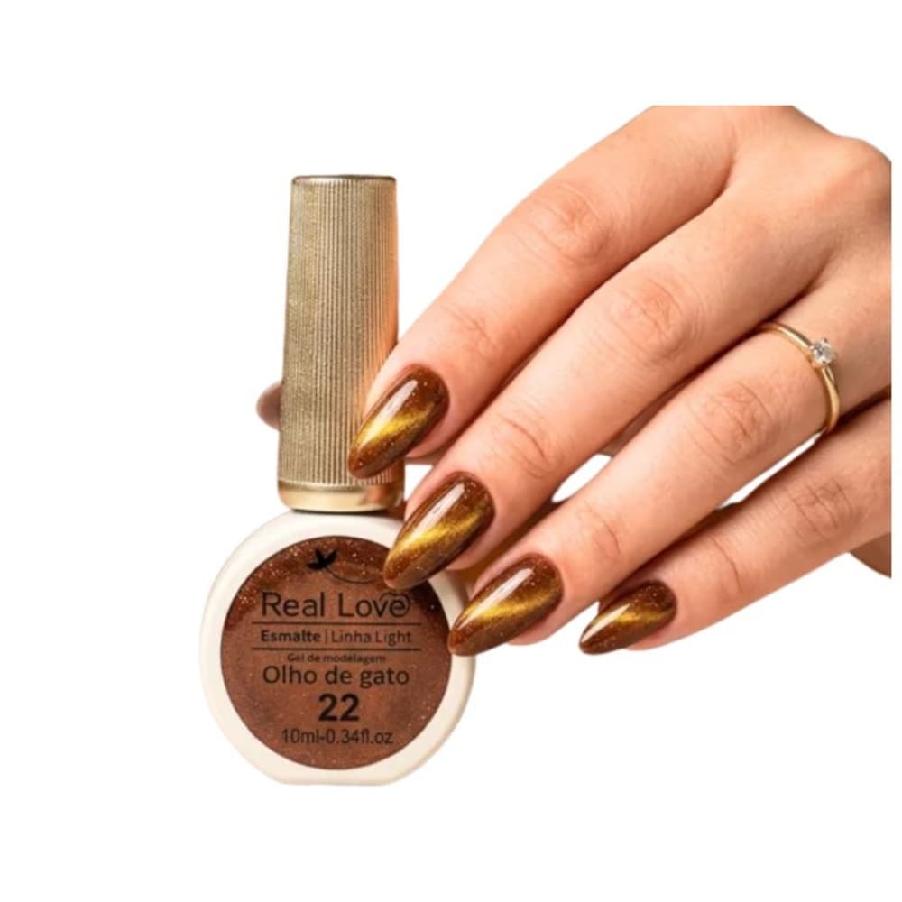 ESMALTE EM GEL OLHO DE GATO BRILHANTE - 22 REAL LOVE