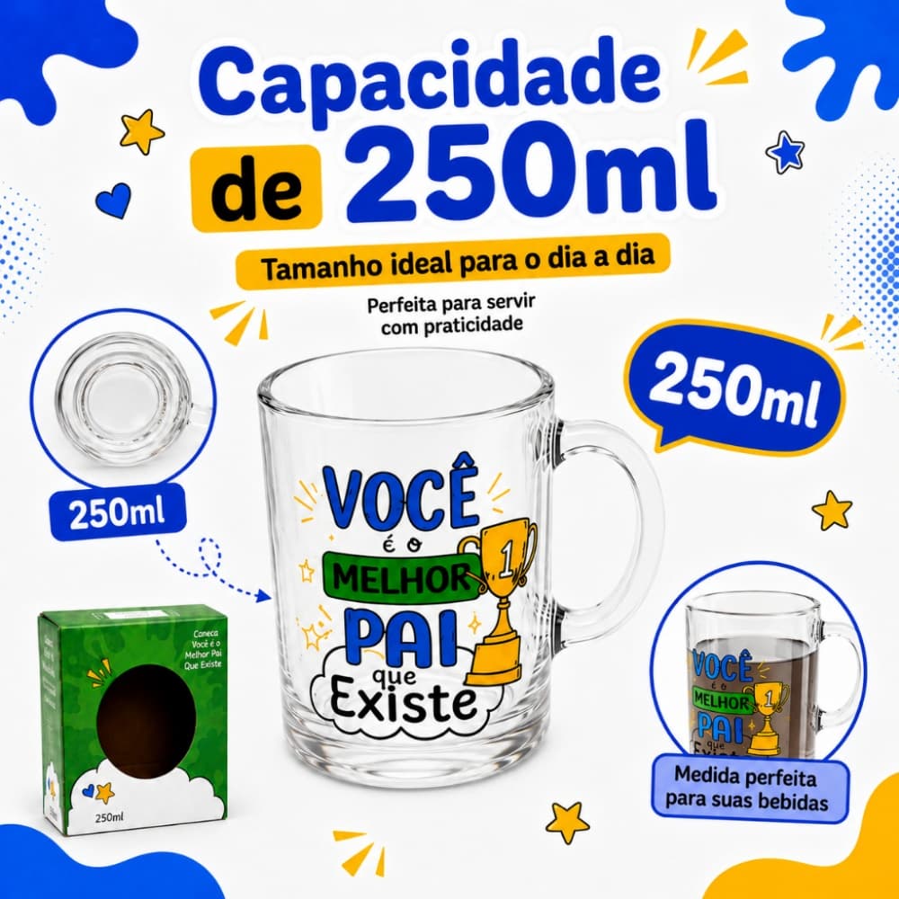CANECA DECORATIVA DIA DOS PAIS 250ML