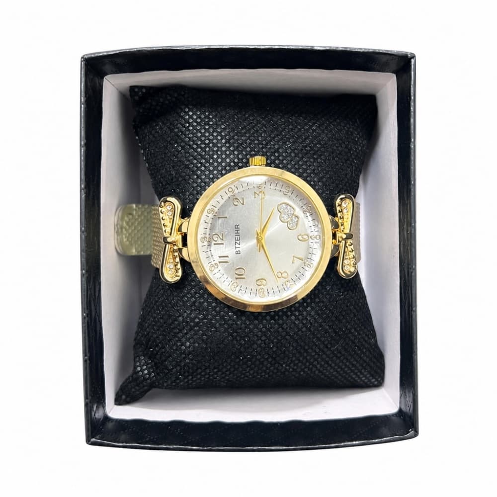 KIT RELOGIO PULSEIRA DOURADO