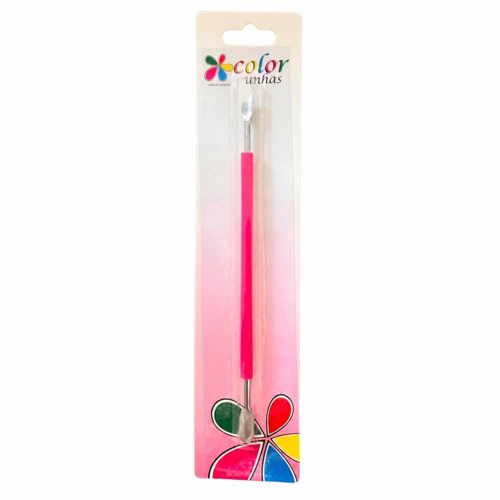 INOX - ESPATULA DUPLA P/CUTICULA C/SILICONE 14MM