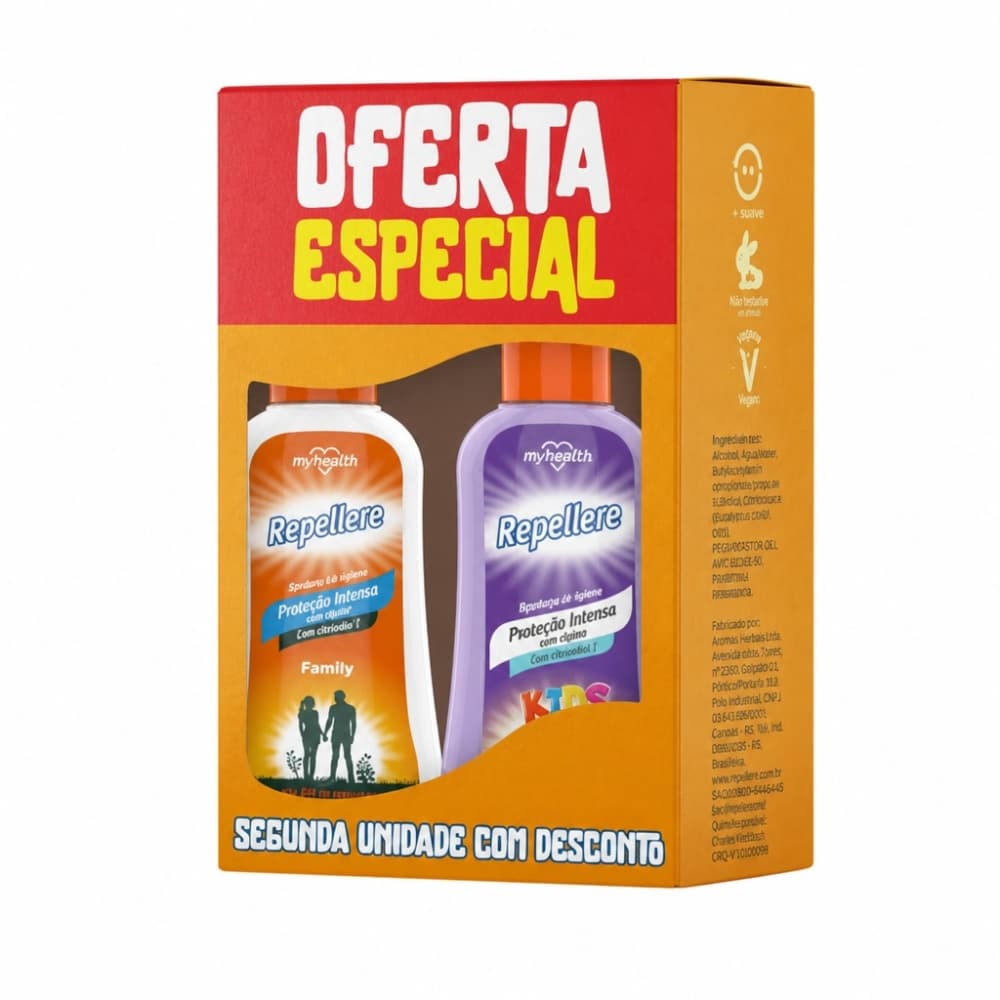 KIT REPELENTE KIDS+FAMILY 100ML REPELLERE MY HEALTH